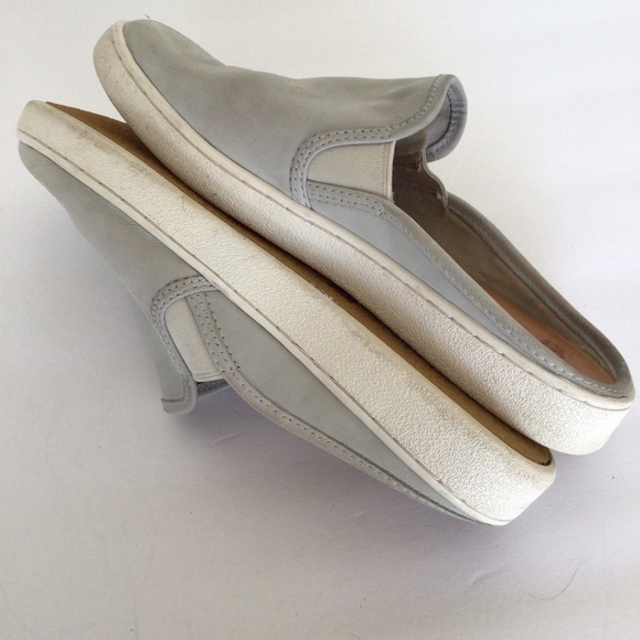 UGG GENE SLIP ON BACKLESS LEATHER MULE SNEAKERS FLATS WOMEN'S 10 LIGHT GREY - Picture 5 of 12